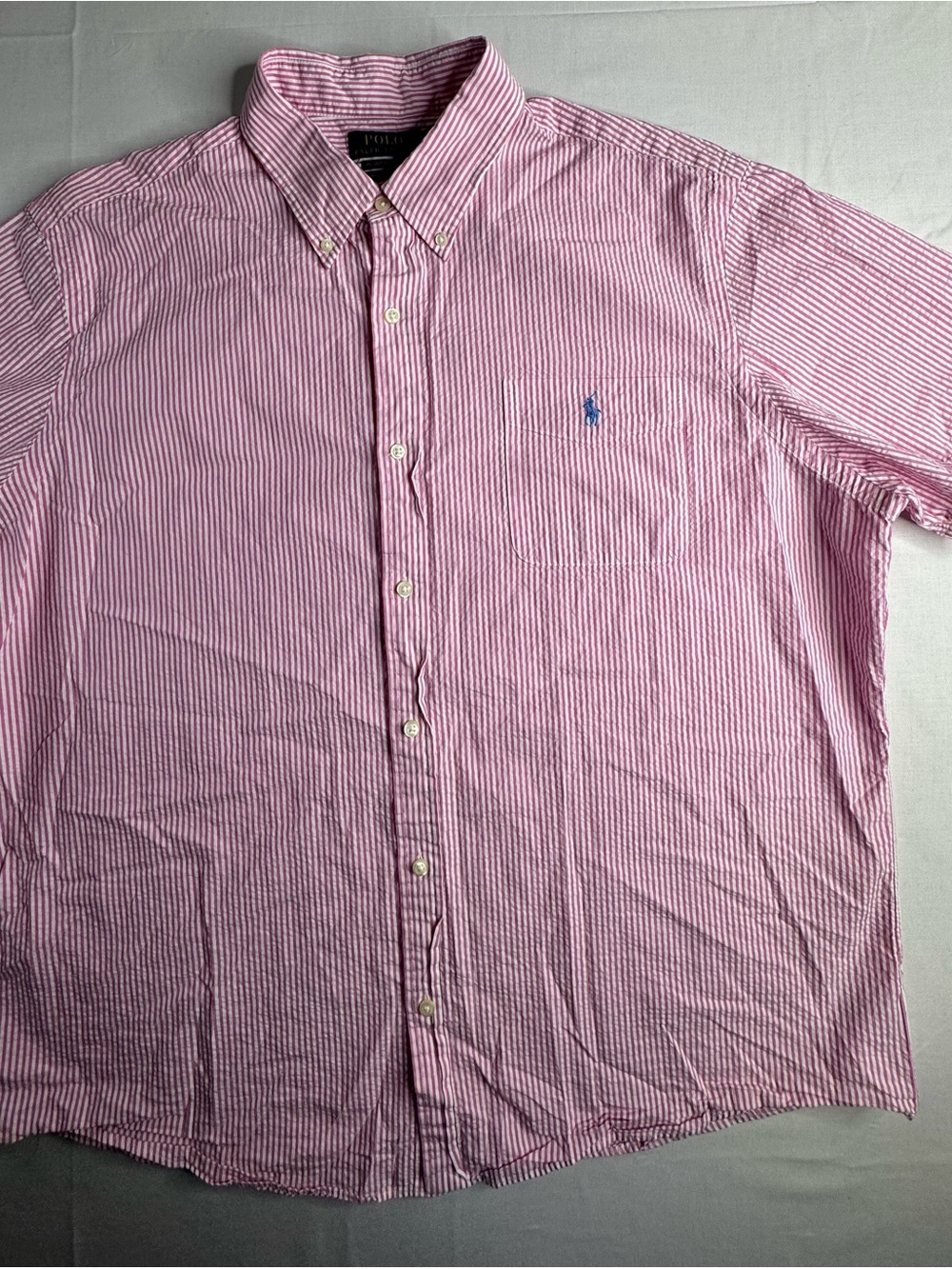 Polo by Ralph Lauren Pink and White Striped Button-Down Shirt